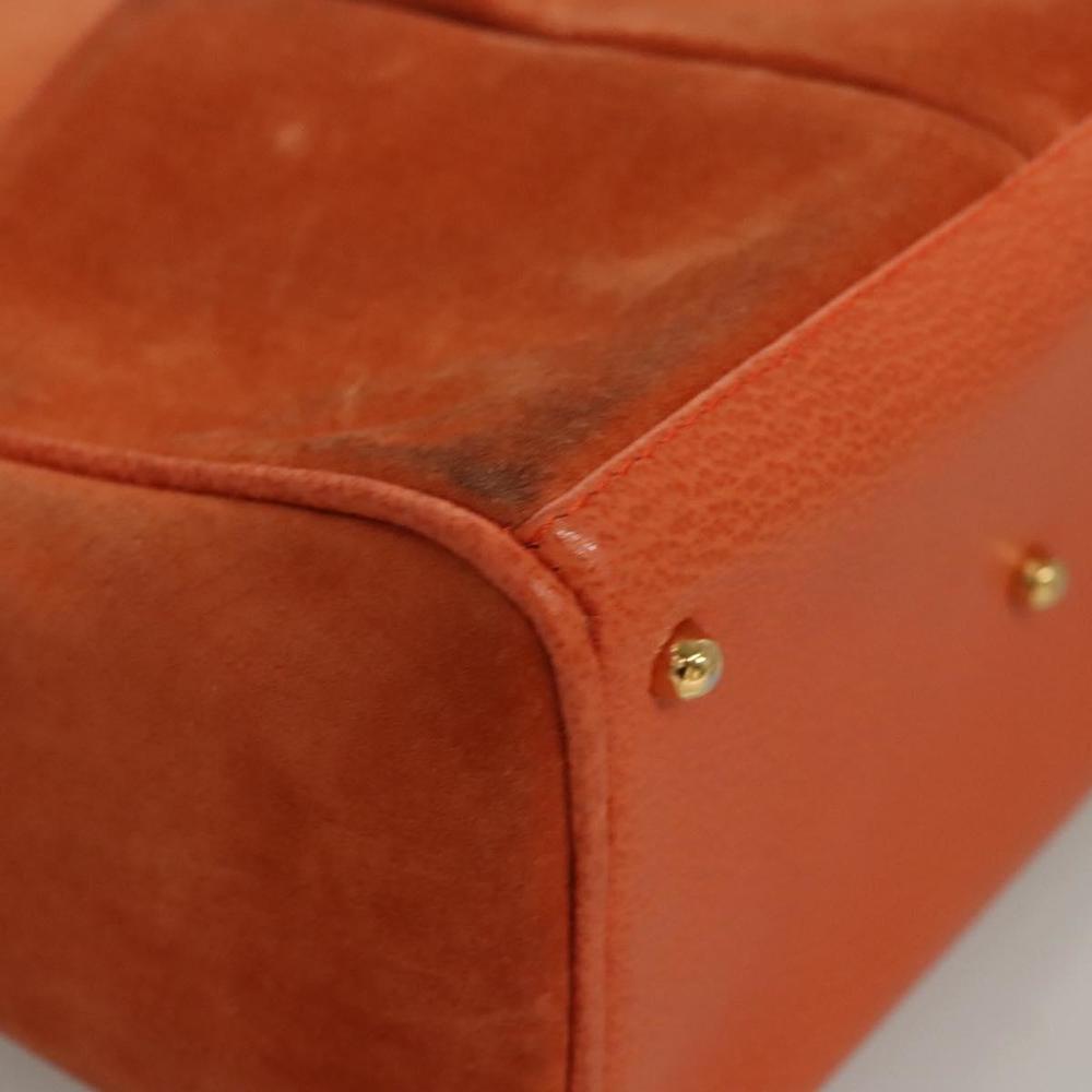 GUCCI Bamboo Hand Bag Suede 2way Orange Gold 000 123 0316 Auth 118353 - Picture 9 of 16